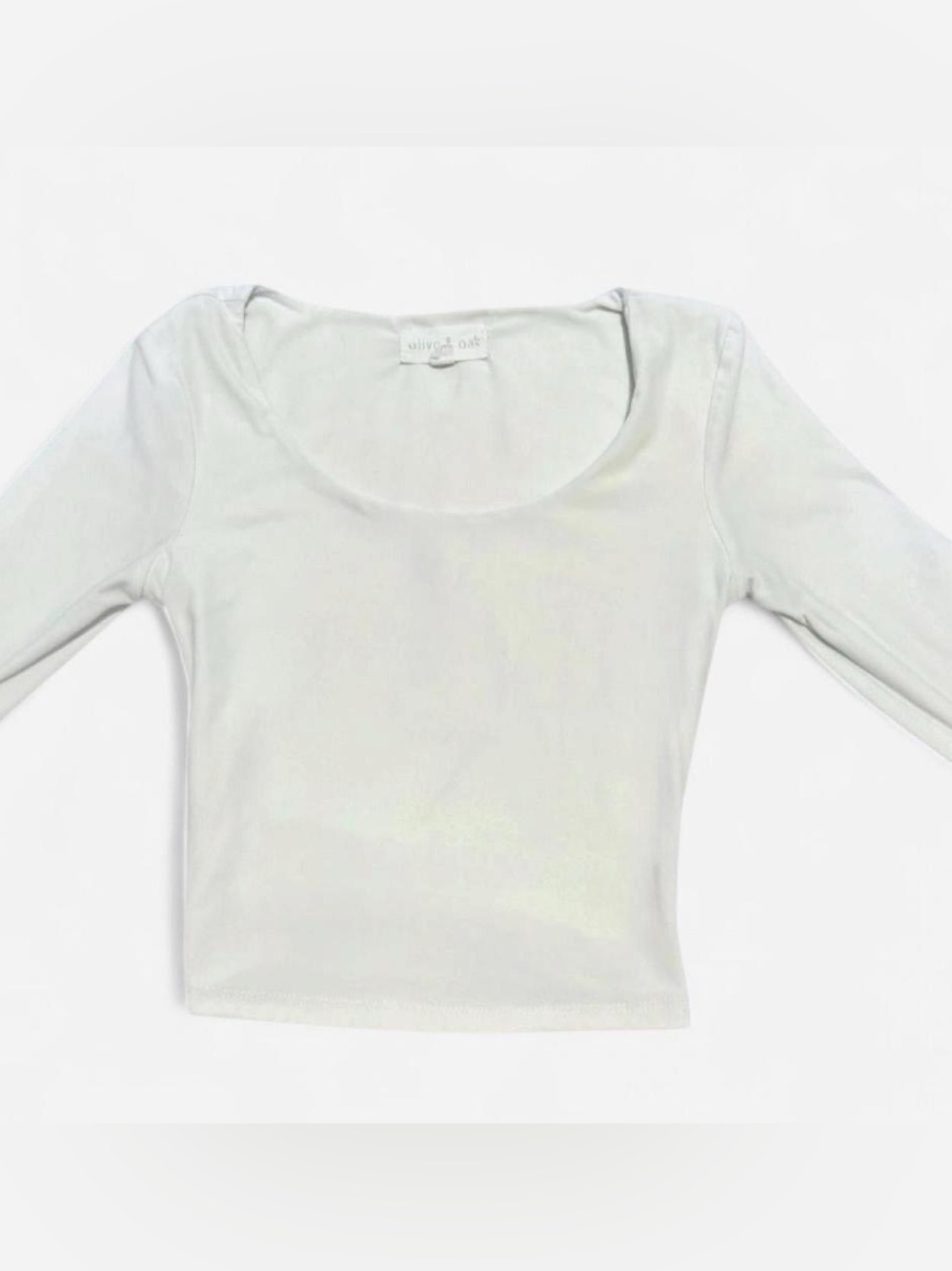 Olive & Oak Cream Long Sleeve Scoop Crop Top